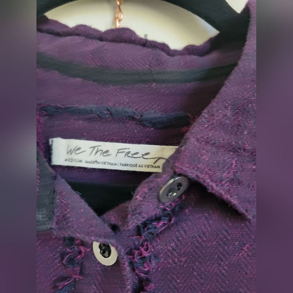 We The Free, Free People Intentionally Distressed Button Down Size Med. - Picture 4 of 8